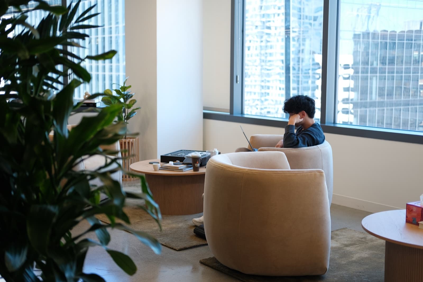 Team members working in the Parafin office